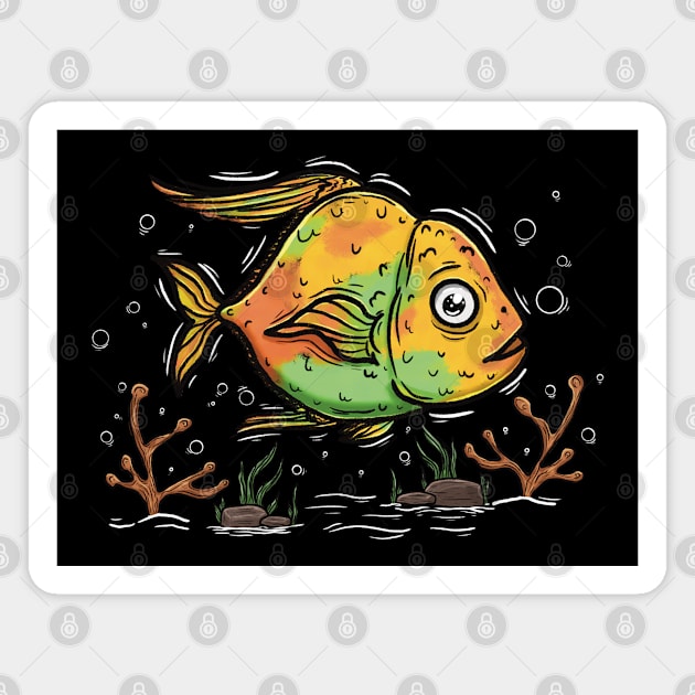 Fish fishing Magnet by Xatutik-Art